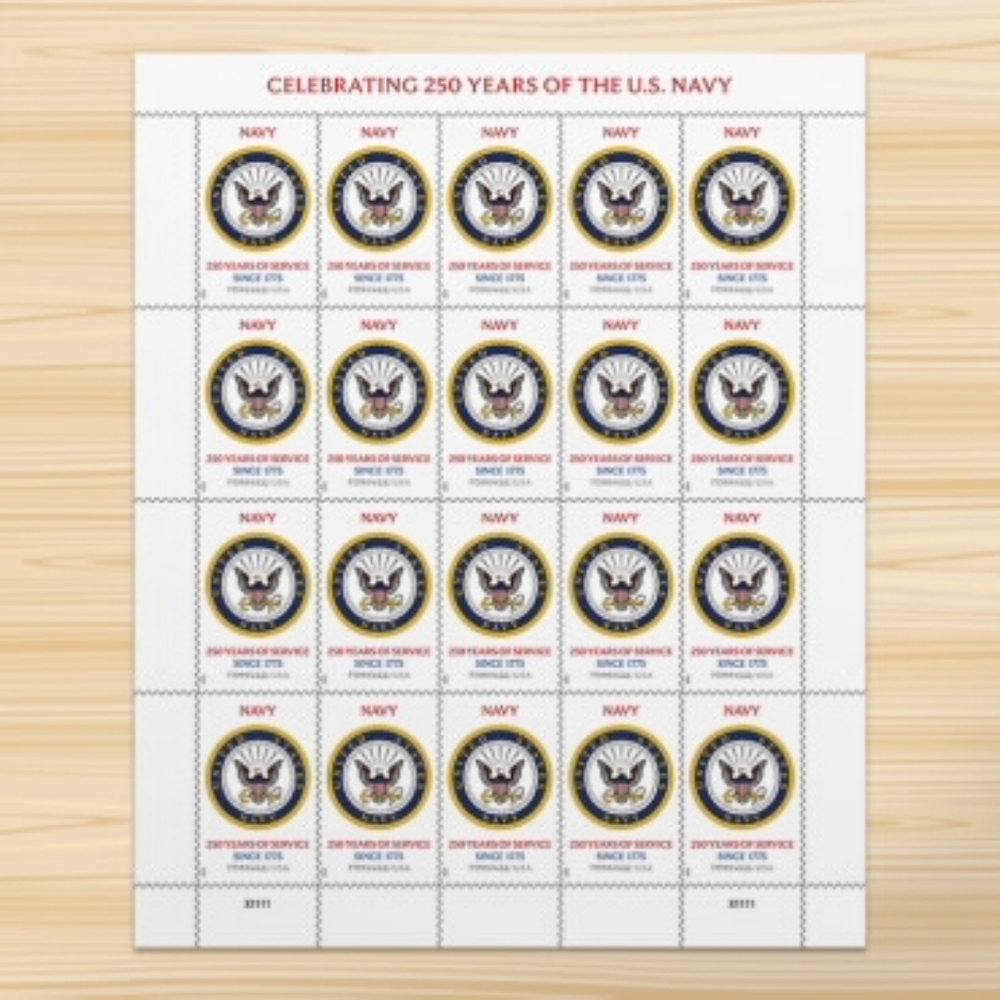 100 U.S. Navy USN 250th USPS Stamps Military Postage‎ Stamp Army Marines